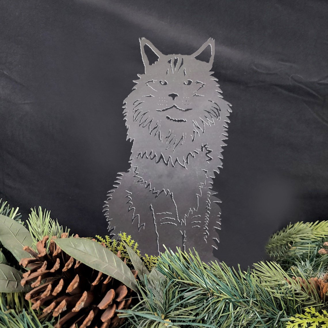Maine Coon Cat Metal Silhouette